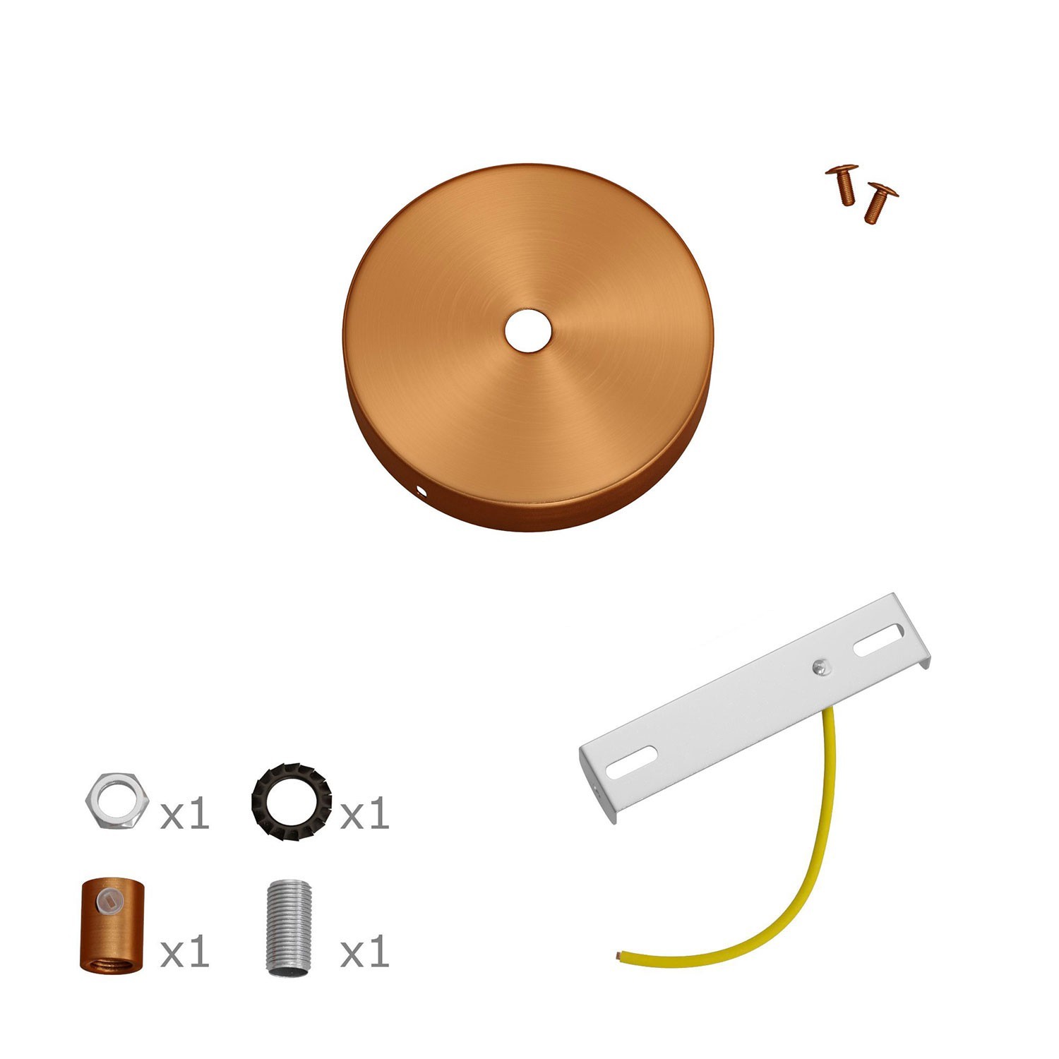 Kit runder Mini Lampenbaldachin aus Metall mit 1 zentralen Bohrung