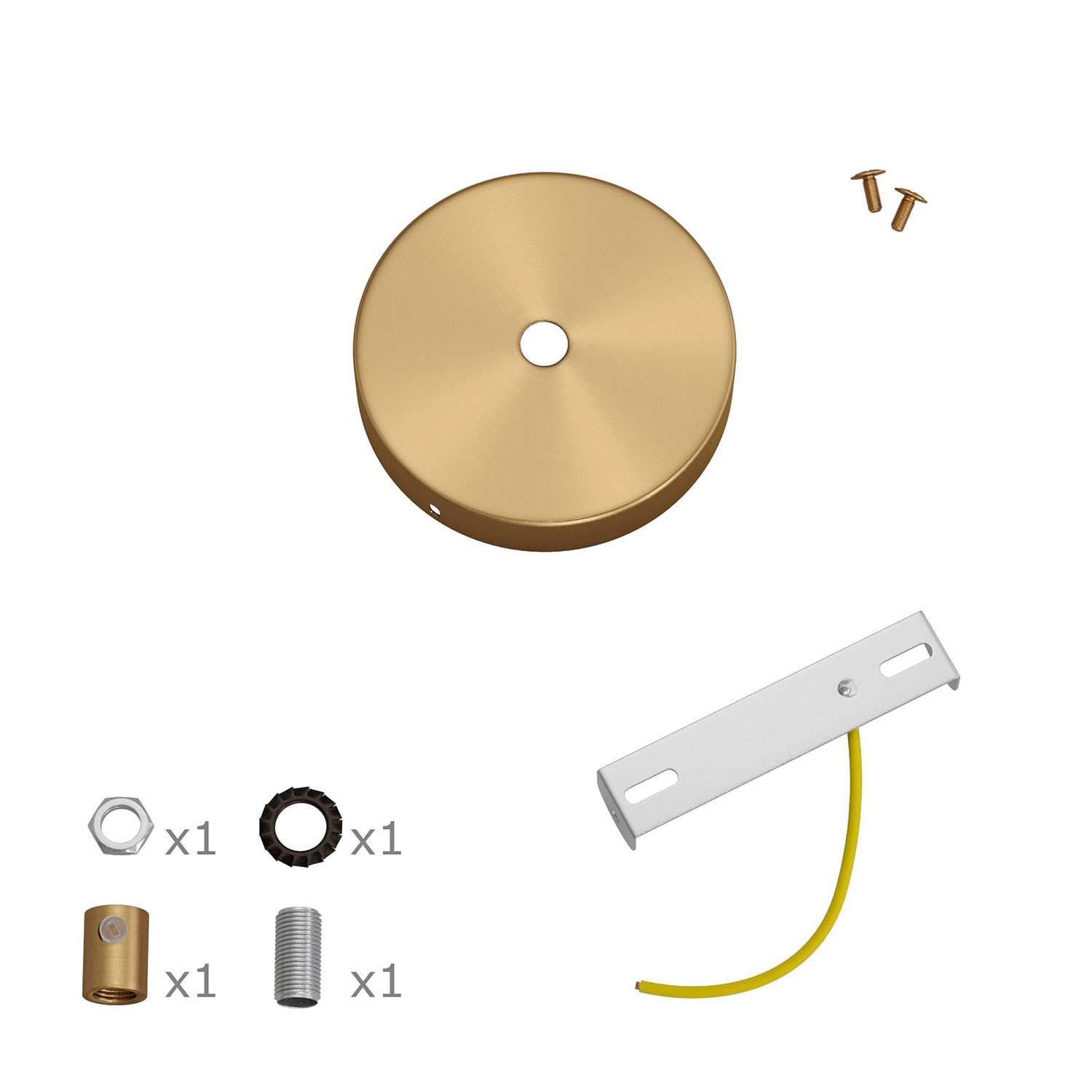 Kit runder Mini Lampenbaldachin aus Metall mit 1 zentralen Bohrung