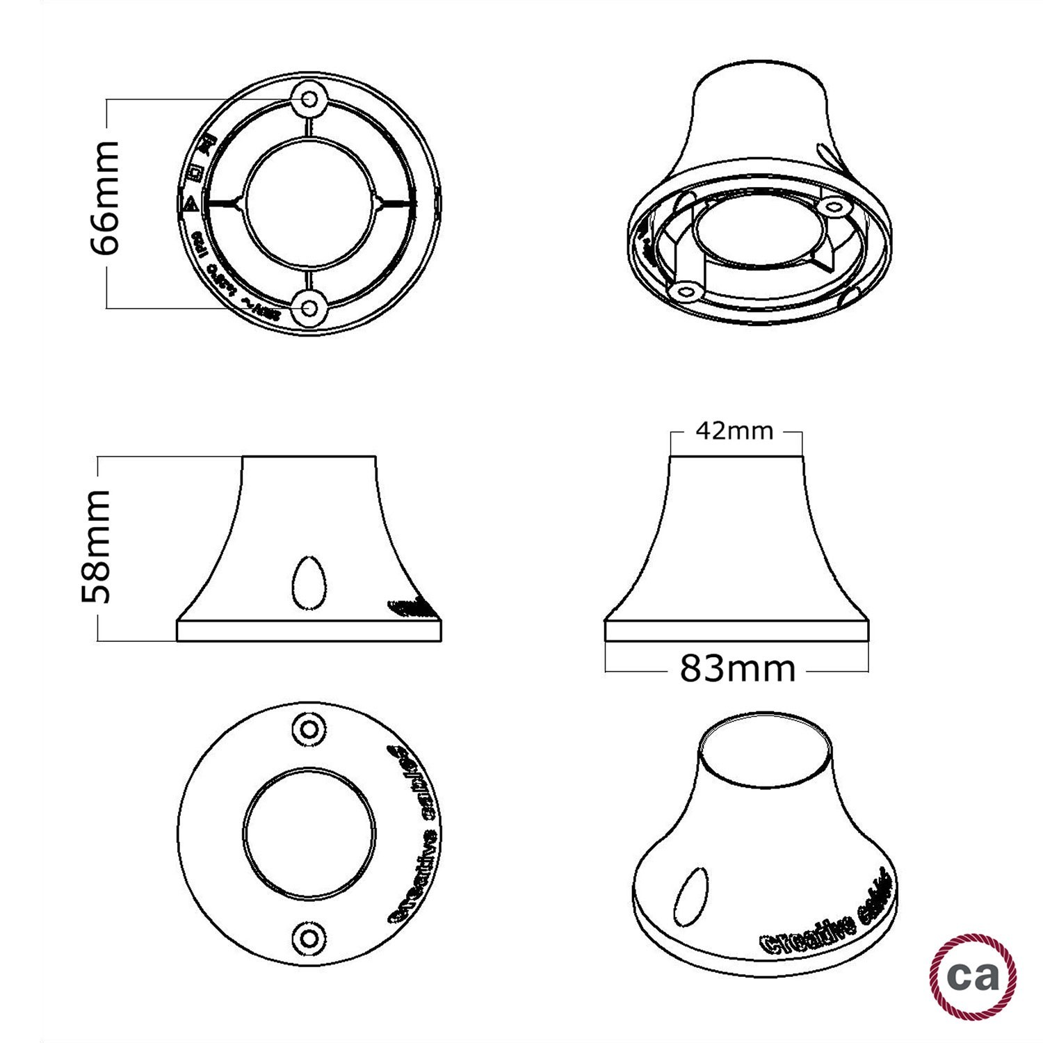 Douille métallisé E27 pour lampes murales ou de plafond