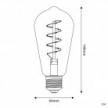 Ampoule Dorée LED Carbon Line avec filament en spirale Edison ST64 4W 250Lm E27 1800K Dimmable - C04