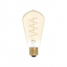 Ampoule Dorée LED Carbon Line avec filament en spirale Edison ST64 4W 250Lm E27 1800K Dimmable - C04