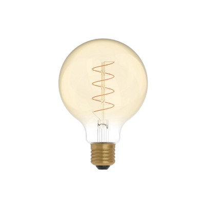 Ampoule Dorée LED Carbon Line avec filament en spirale Globe G95 4W 250Lm E27 1800K Dimmable - C06