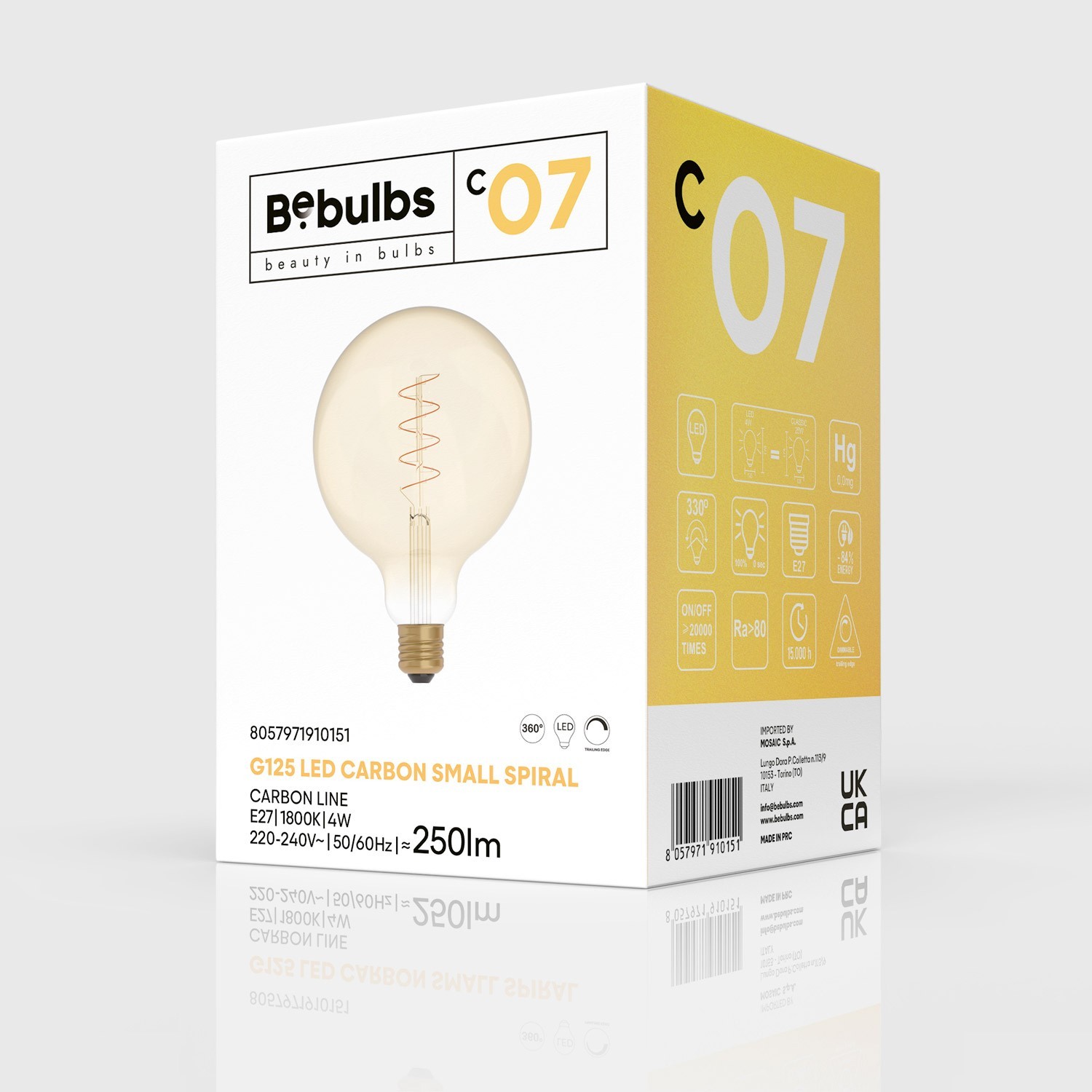 LED Glühbirne Golden Carbon Line Spiral-Filament Globe G125 4W 250Lm E27 1800K Dimmbar - C07