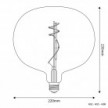 Ampoule Smoky LED Ellipse 220 10W 470Lm E27 1800K Dimmable - H08