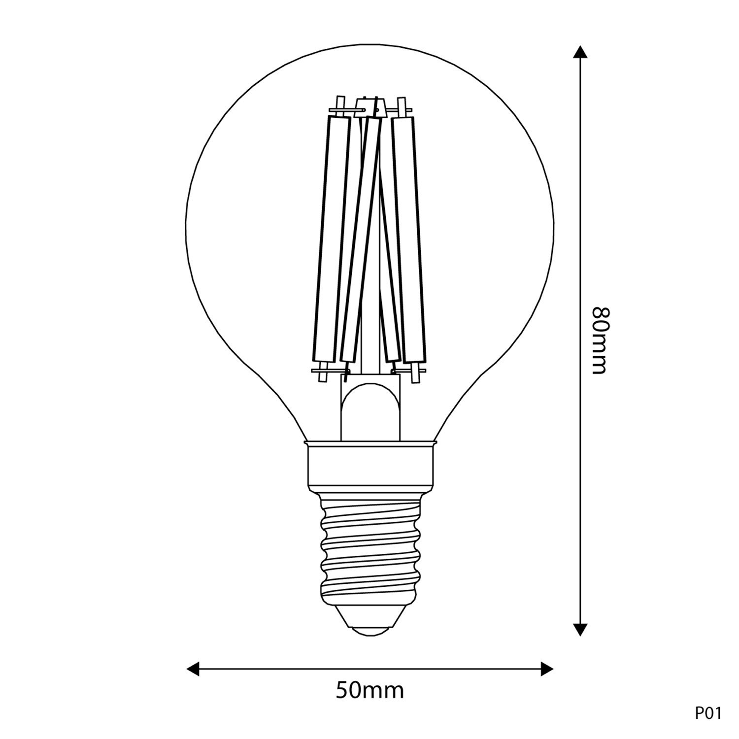 Ampoule LED Effet Porcelaine IRC 95 G45 5,9W 550Lm E14 2700K Dimmable - P01