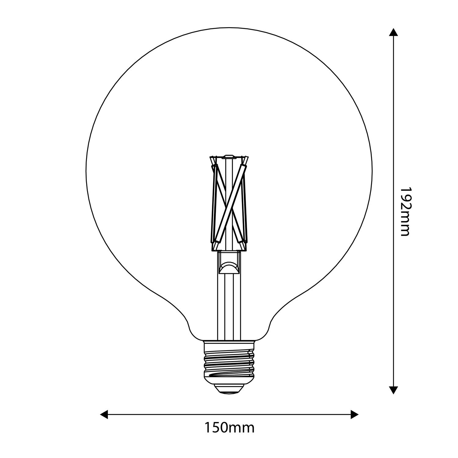 Lampadina LED Effetto Porcellana CRI 95 G150 7W 640Lm E27 2700K Dimmerabile – P05