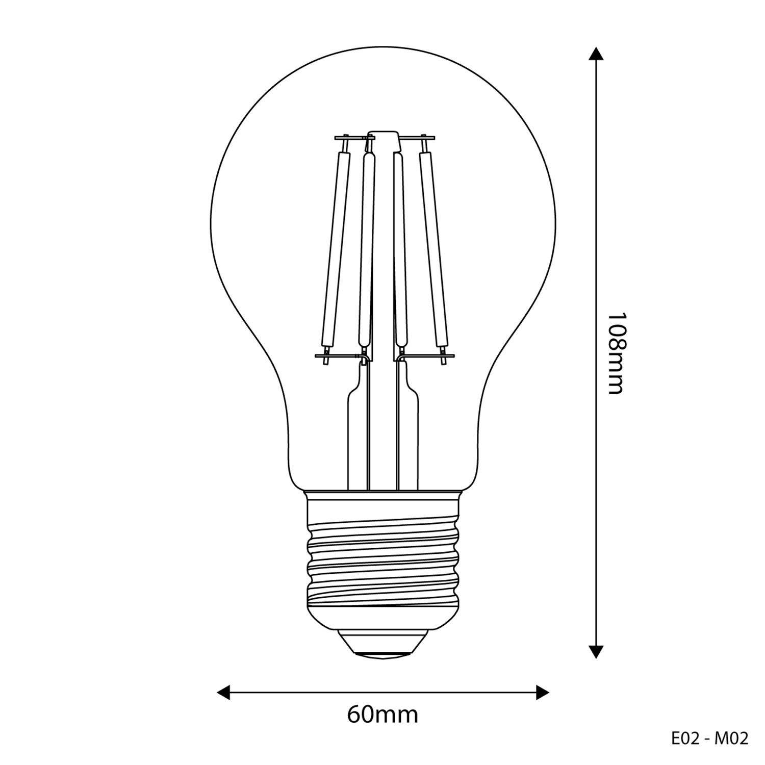 Ampoule LED Transparente Goutte A60 4W 470Lm E27 2700K - E02