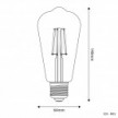 Ampoule LED Transparente Edison ST64 4W 470Lm E27 2700K - E03