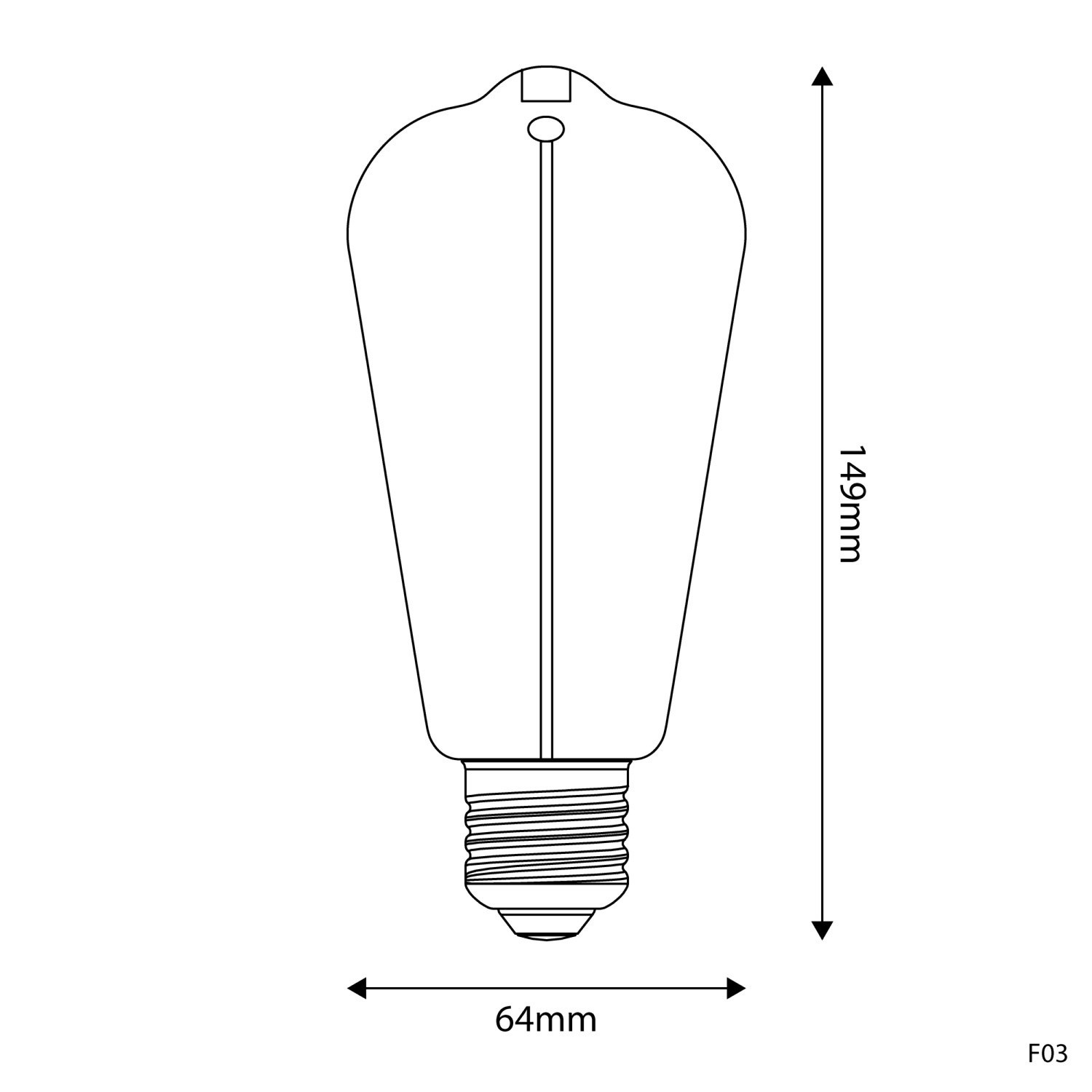 Lampadina LED Smoky Magnetic Deco Line Edison ST64 2,2W 60Lm E27 1800K - F03