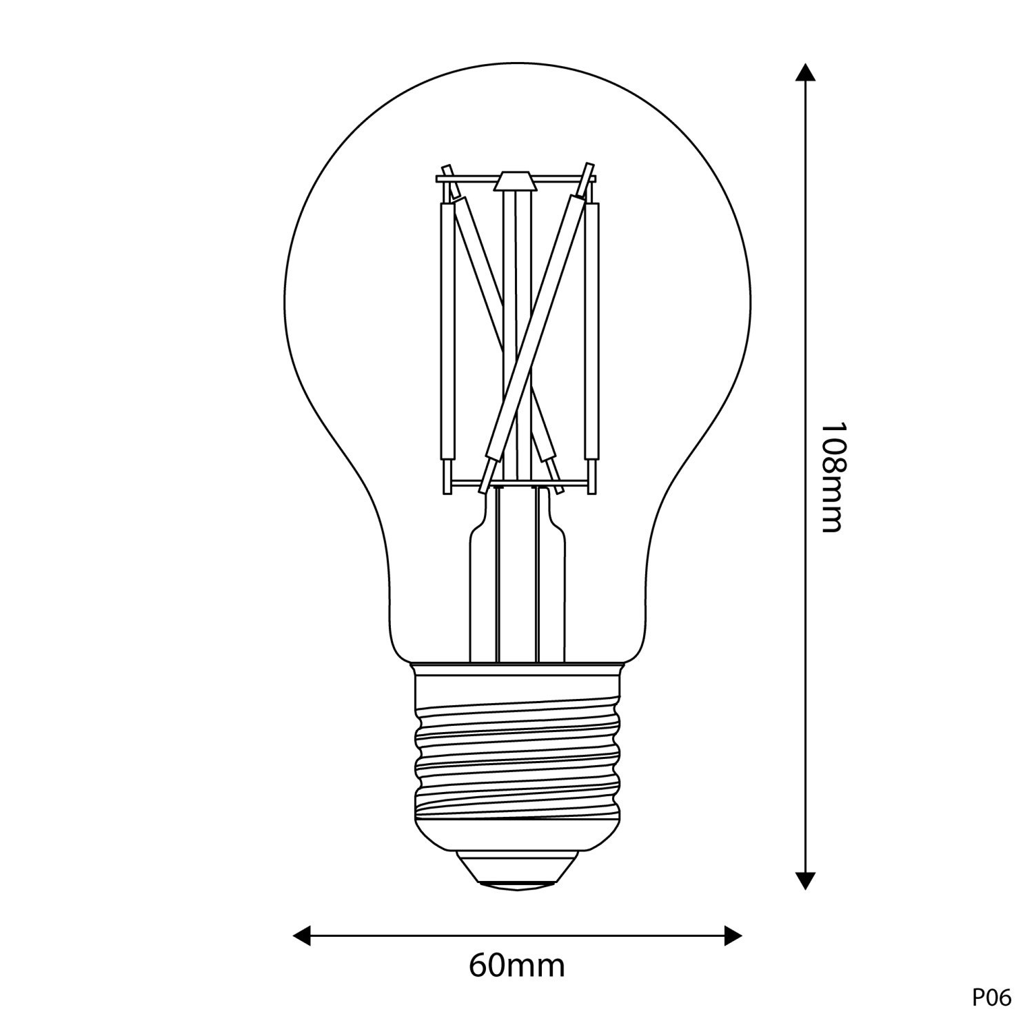 LED Glühbirne mit Porzellan-Effekt CRI 95 A60 7W 640Lm E27 2700K Dimmbar - P06