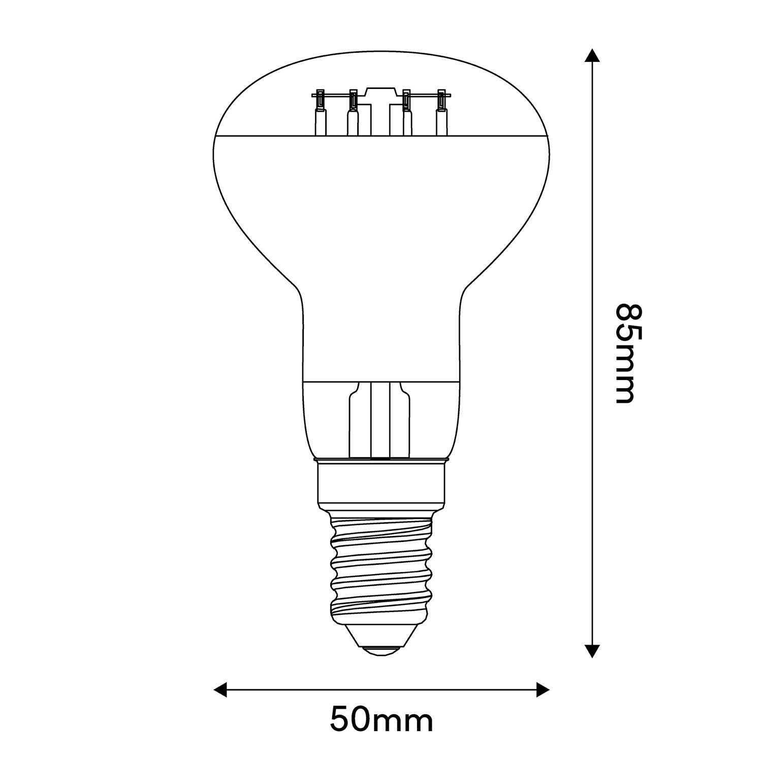 Lampadina LED Silver Mirror R50 4W 470Lm E14 2700K Dimmerabile - A06