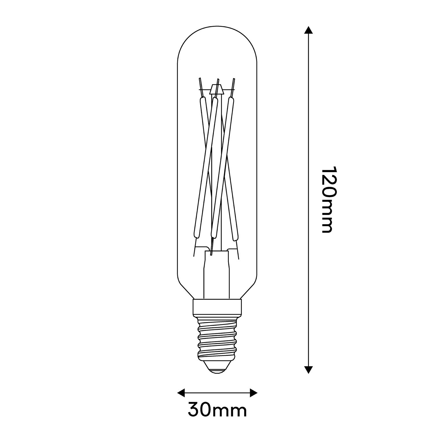 LED-Glühbirne mattweiß Röhrenförmig 4,8W 470Lm E14 2700K dimmbar - A07