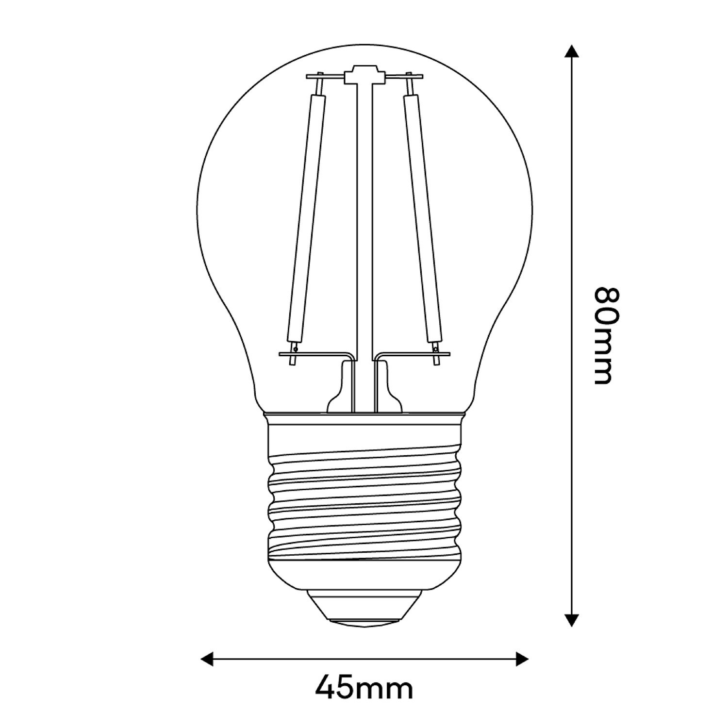 Ampoule LED Milky G45 2W 136Lm E27 2700K - M08