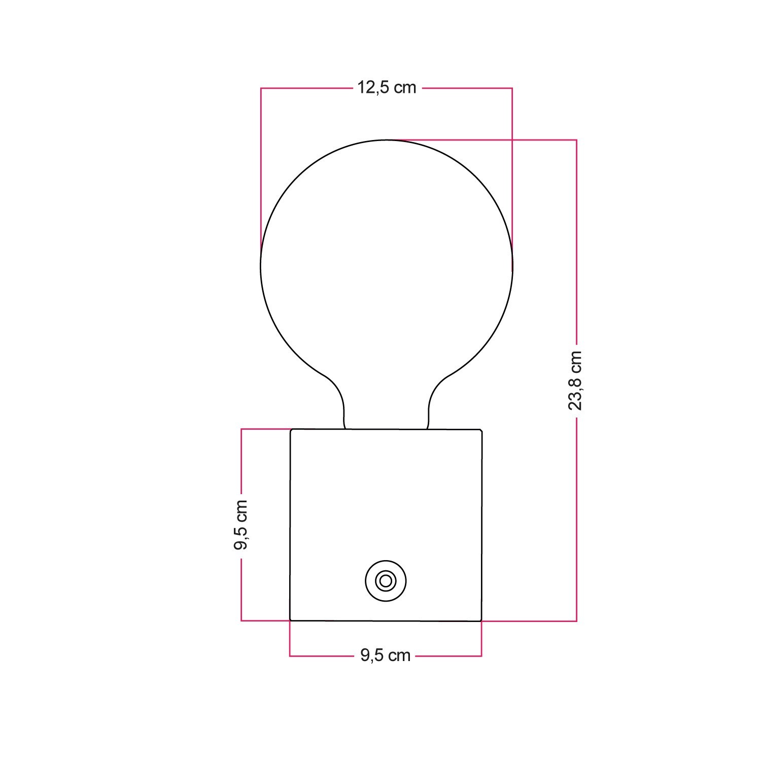 Tragbare, wiederaufladbare Leuchte Cabless03 mit Globus-G125-Glühbirne