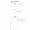 Pendelleuchte inklusive Glühbirne, Textilkabel, glockenförmiger Lampenschirm XS und Metall-Zubehör - Made in Italy