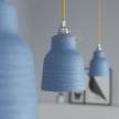 Suspension fabriquée en Italie avec câble textile, abat-jour Vase en céramique et finition en métal - complète avec ampoule