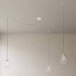 Spider - Lampe suspension multiple 3 bras Made in Italy avec câble textile et abat-jour Drop