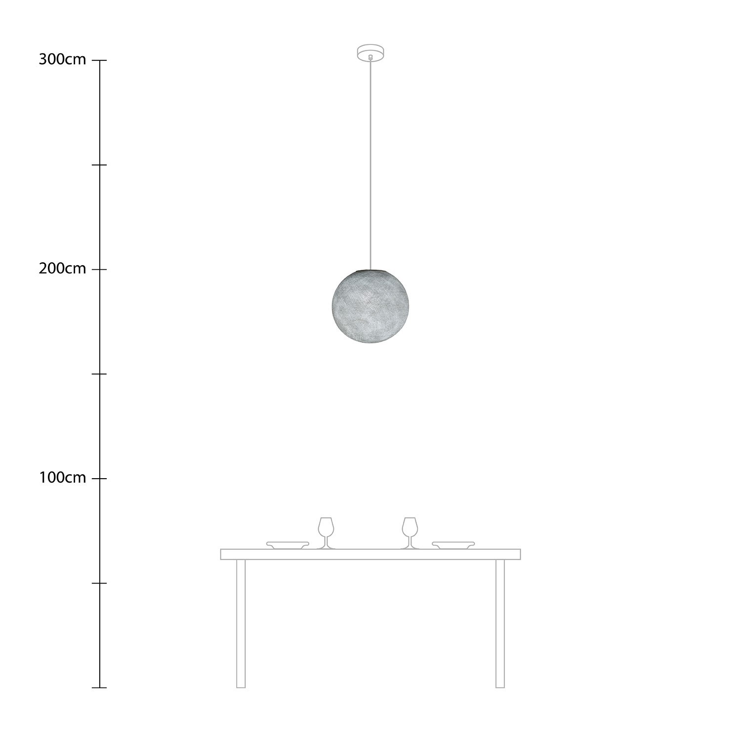 Lampada a sospensione con paralume Sfera