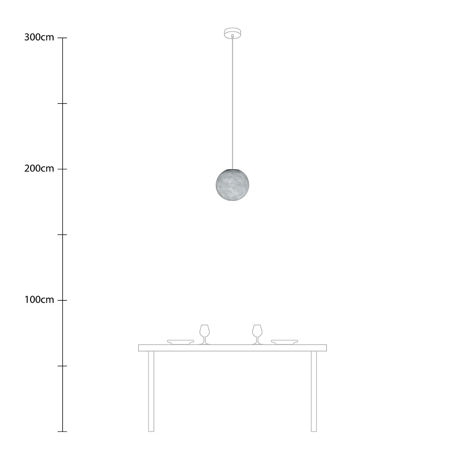 Pendelleuchte mit kugelförmigem Lampenschirm Sfera