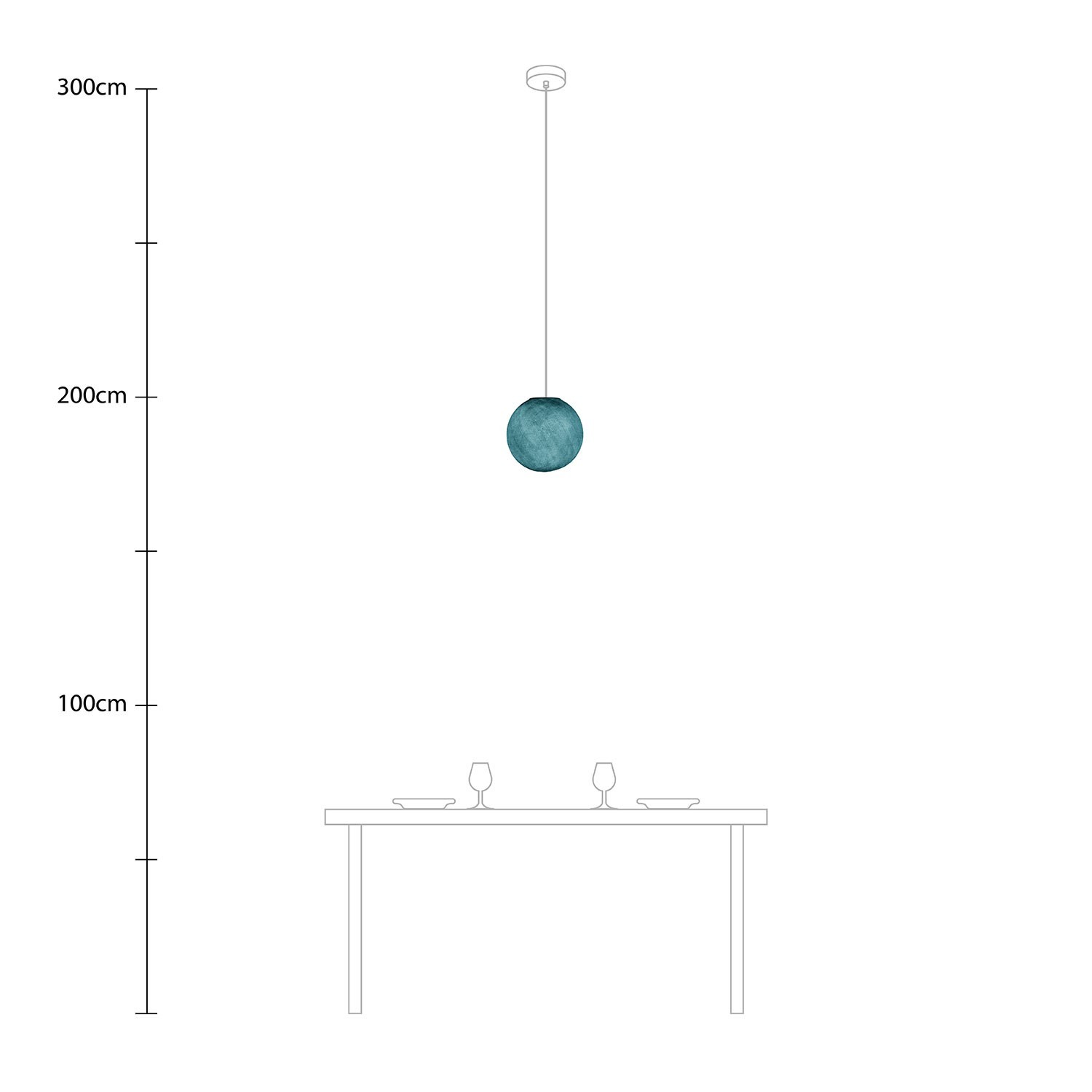 Pendelleuchte mit kugelförmigem Lampenschirm Sfera