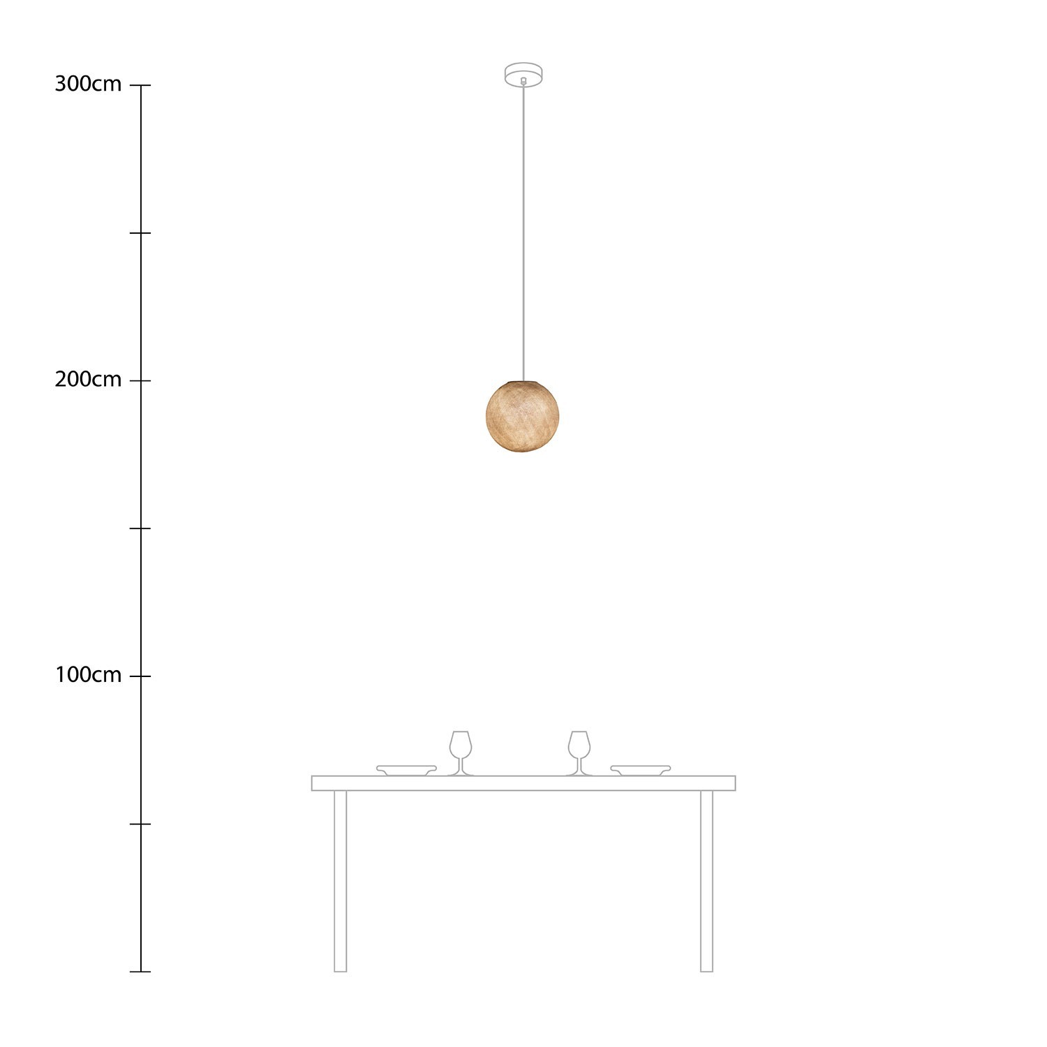 Pendelleuchte mit kugelförmigem Lampenschirm Sfera