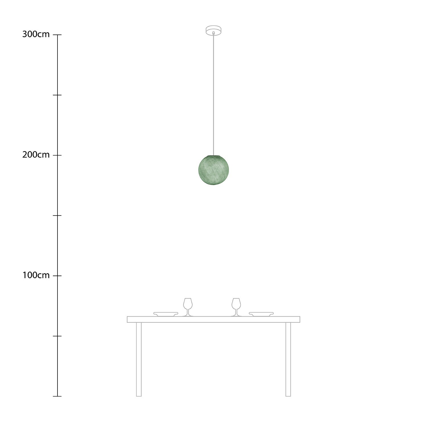 Pendelleuchte mit kugelförmigem Lampenschirm Sfera