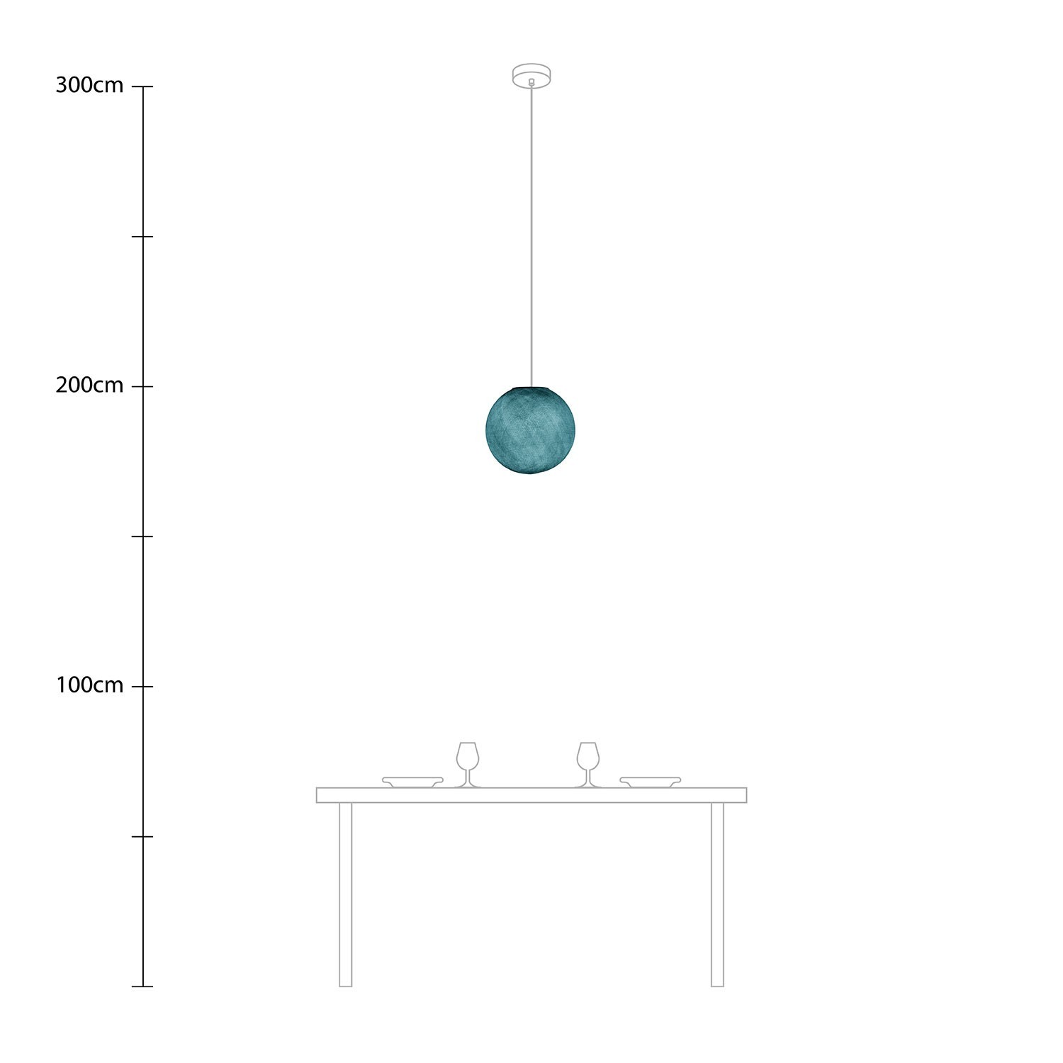 Pendelleuchte mit kugelförmigem Lampenschirm Sfera