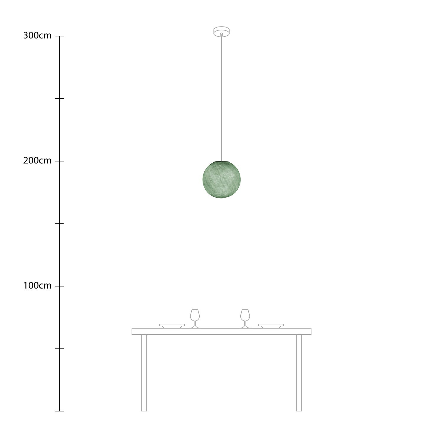 Pendelleuchte mit kugelförmigem Lampenschirm Sfera