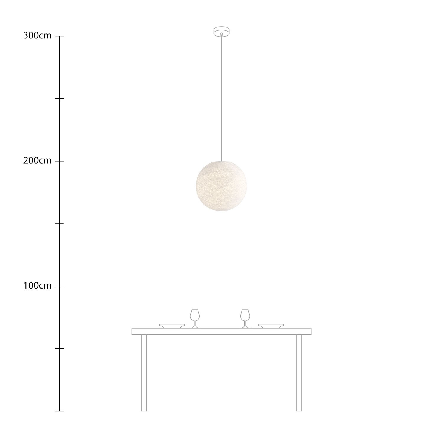 Pendelleuchte mit kugelförmigem Lampenschirm Sfera