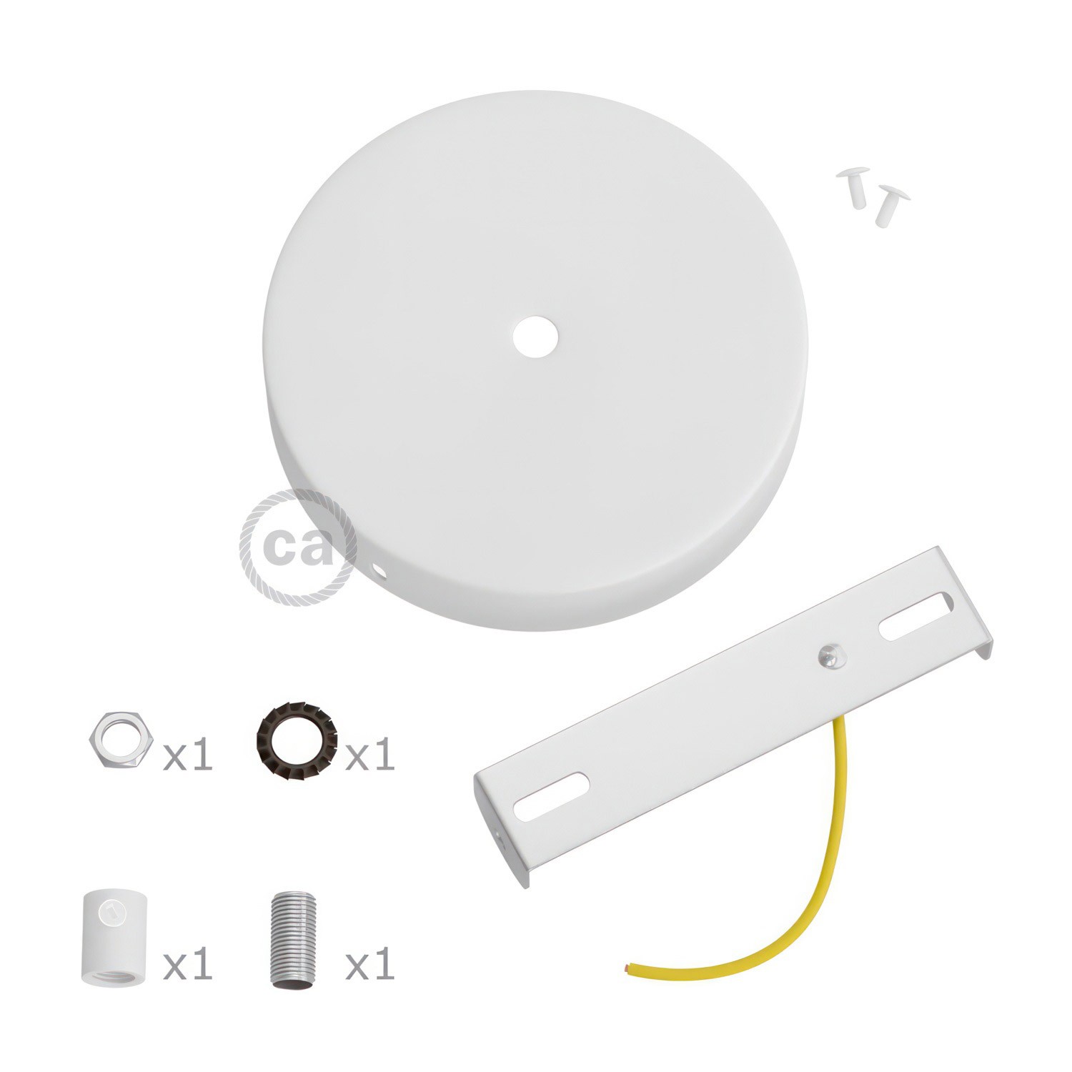 Zylindrischer Lampenbaldachin Kit aus Metall