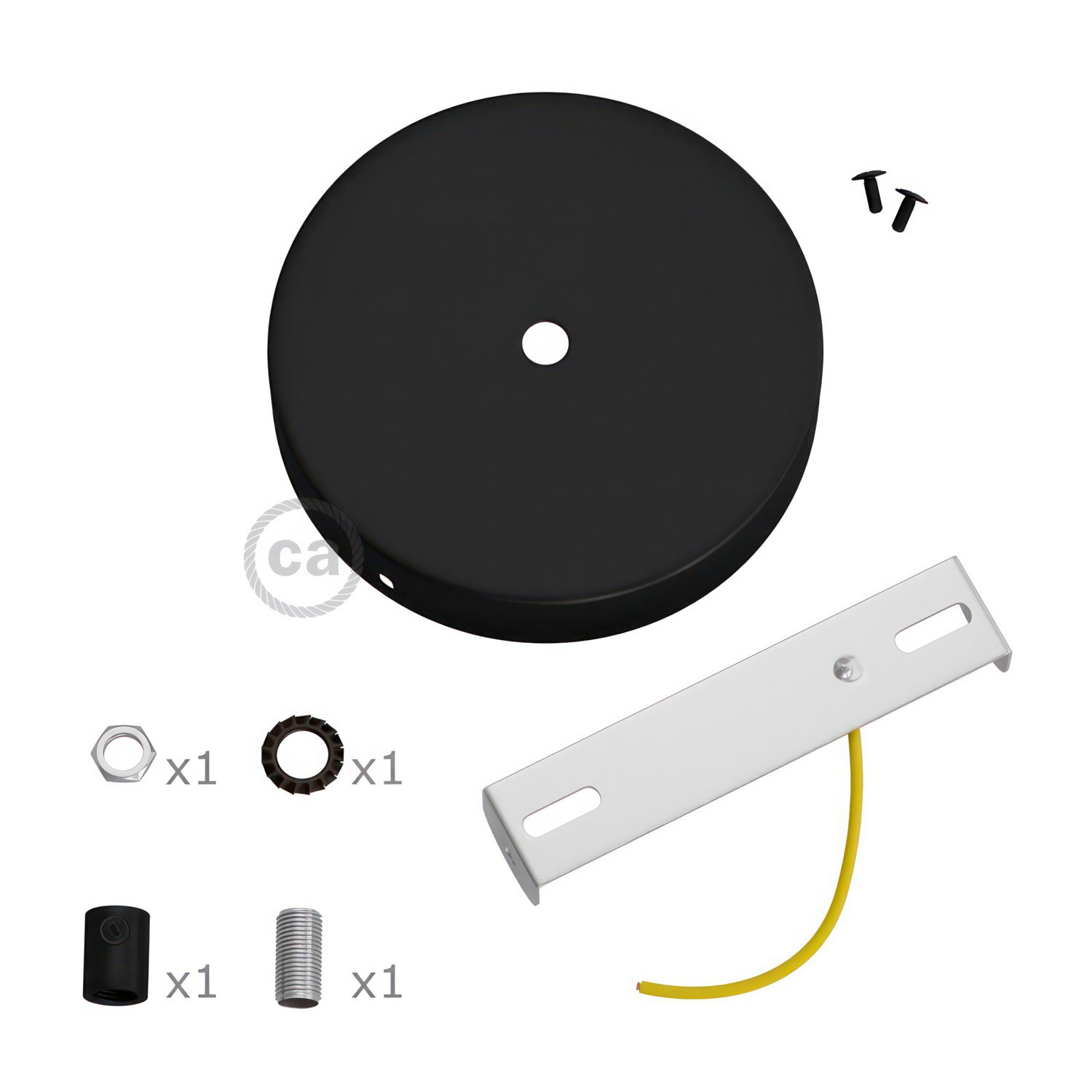 Zylindrischer Lampenbaldachin Kit aus Metall