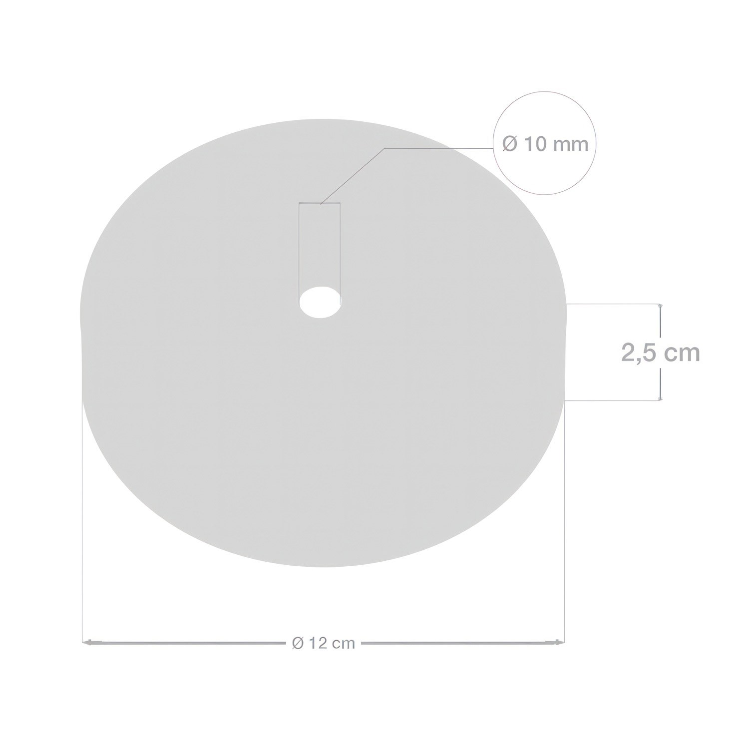 Zylindrischer Lampenbaldachin Kit aus Metall