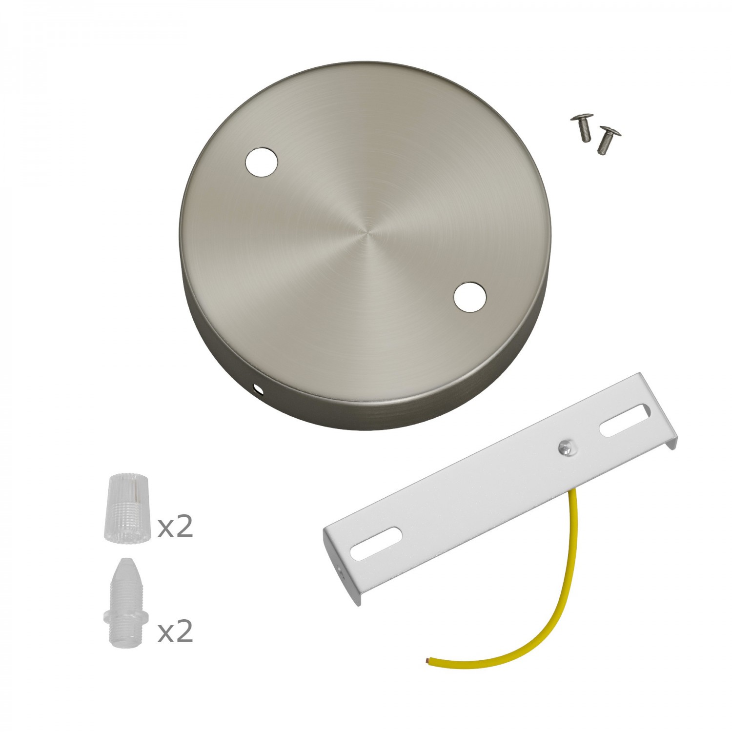 Zylindrischer 2-Loch-Lampenbaldachin Kit aus Metall