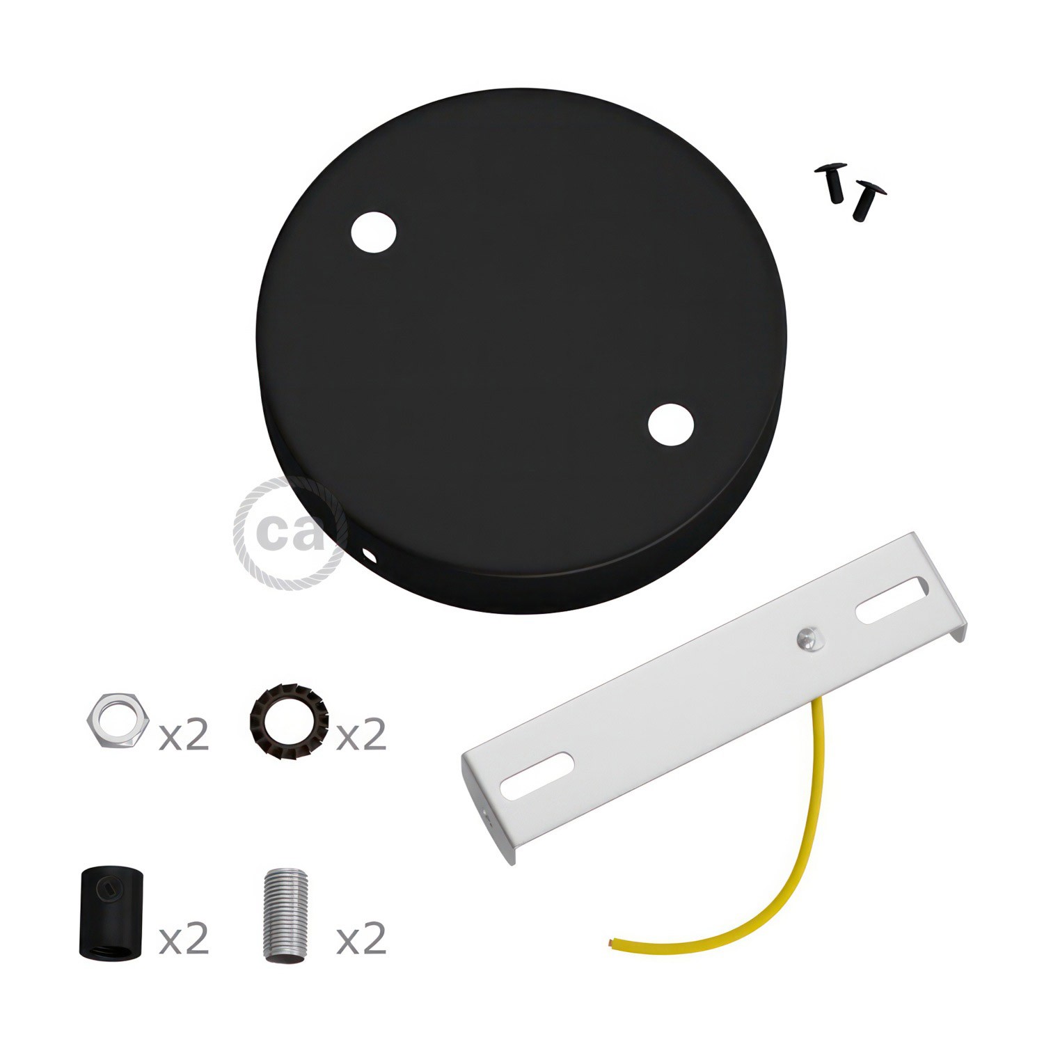 Kit rosace métallique cylindrique à deux trous