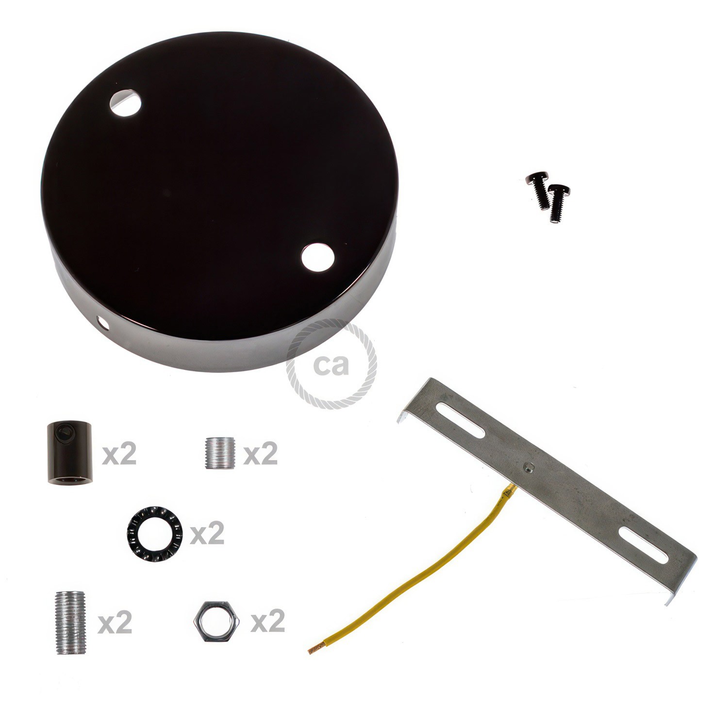 Kit rosace métallique cylindrique à deux trous