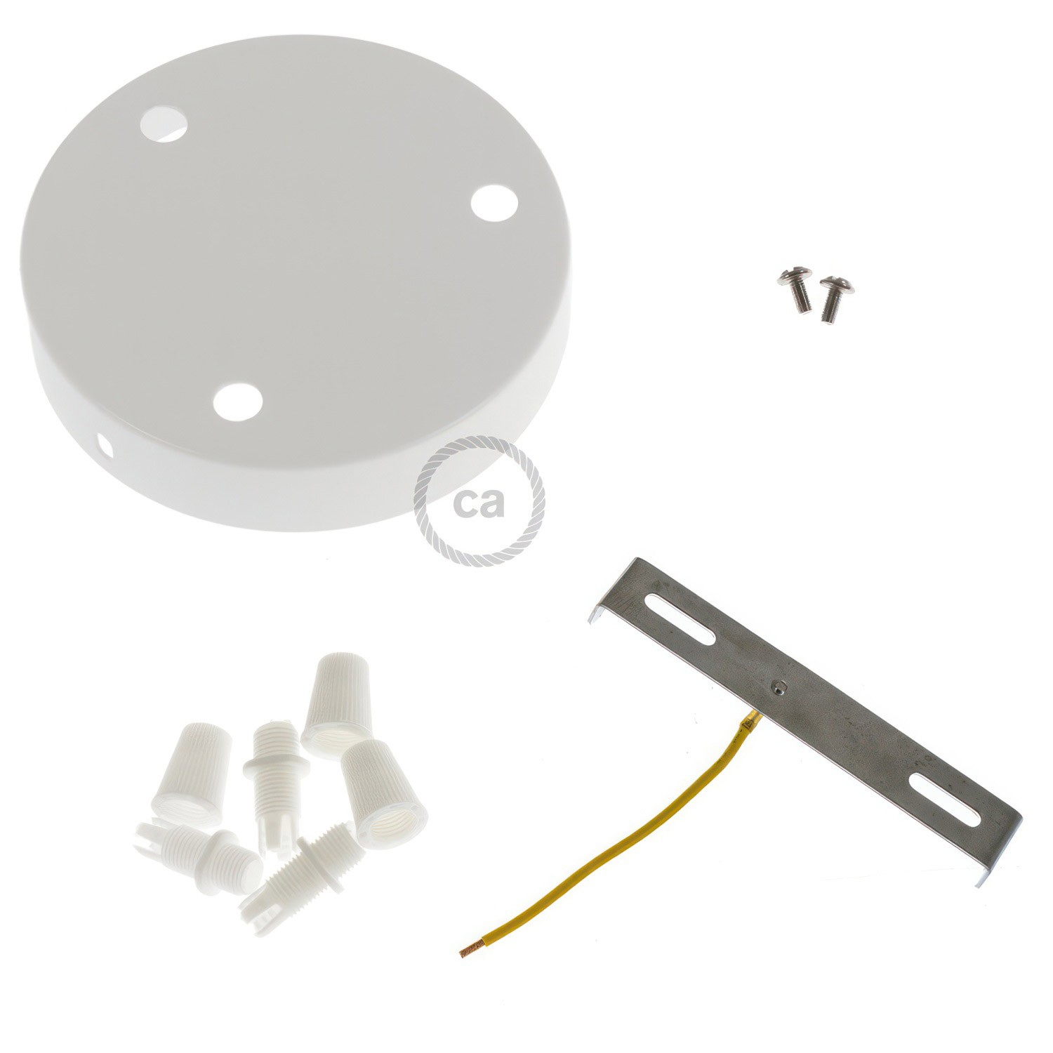 Kit rosace métallique cylindrique à 3 trous