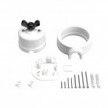 Kit interruttore/deviatore con dado a farfalla e base per Creative-Tubes in porcellana bianca