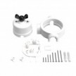 Kit interruttore/deviatore con dado a farfalla e base per Creative-Tubes in porcellana bianca