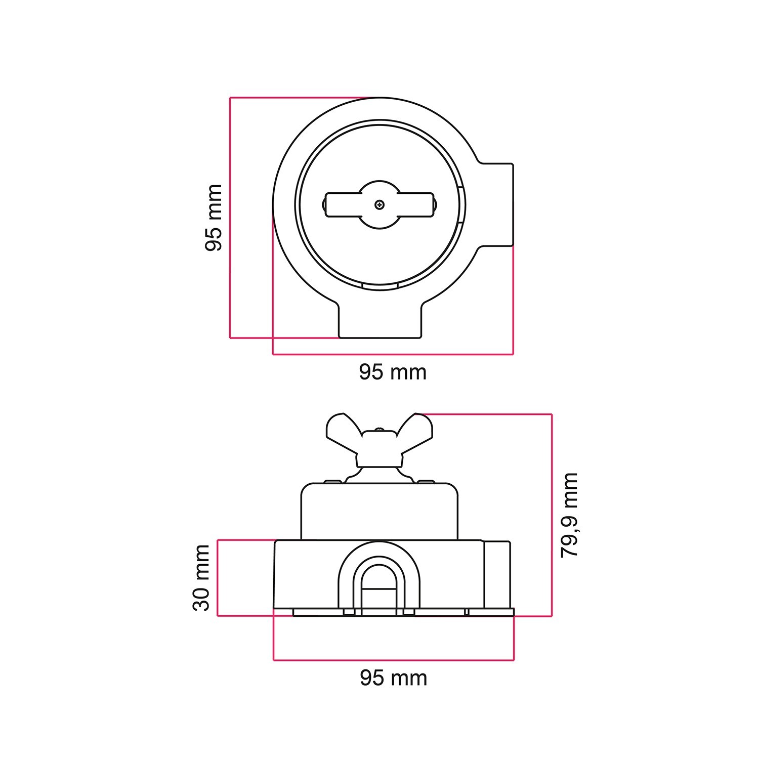 Kit interrupteur/déviateur avec écrou papillon et socle pour Creative-Tubes en porcelaine blanche