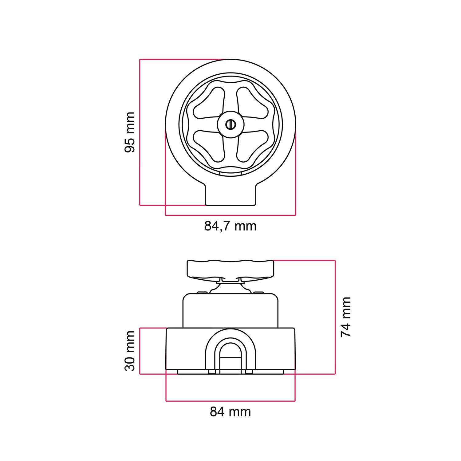 Kit interruttore/deviatore con manopola e base per Creative-Tubes in porcellana bianca