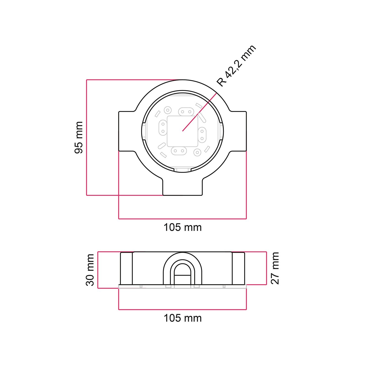 Base in porcellana per presa elettrica e interruttore/deviatore compatibile con Creative-Tubes - da 1 a 4 uscite