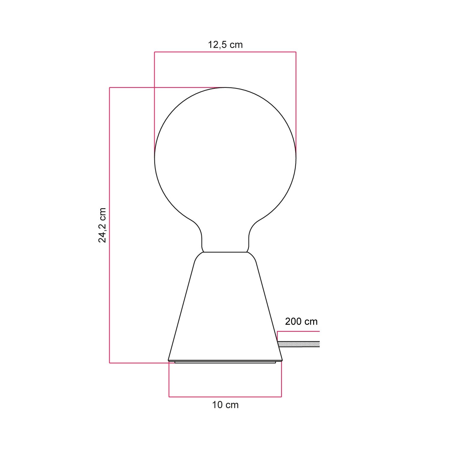 Tischlampe mit Eschenholzsockel und transparenter Glühbirne