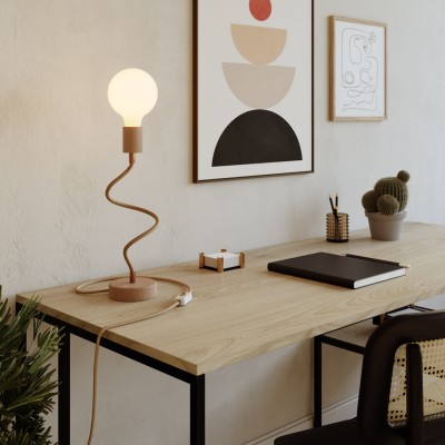 Lampada da tavolo snodabile in legno a luce diffusa - Table Flex Wood