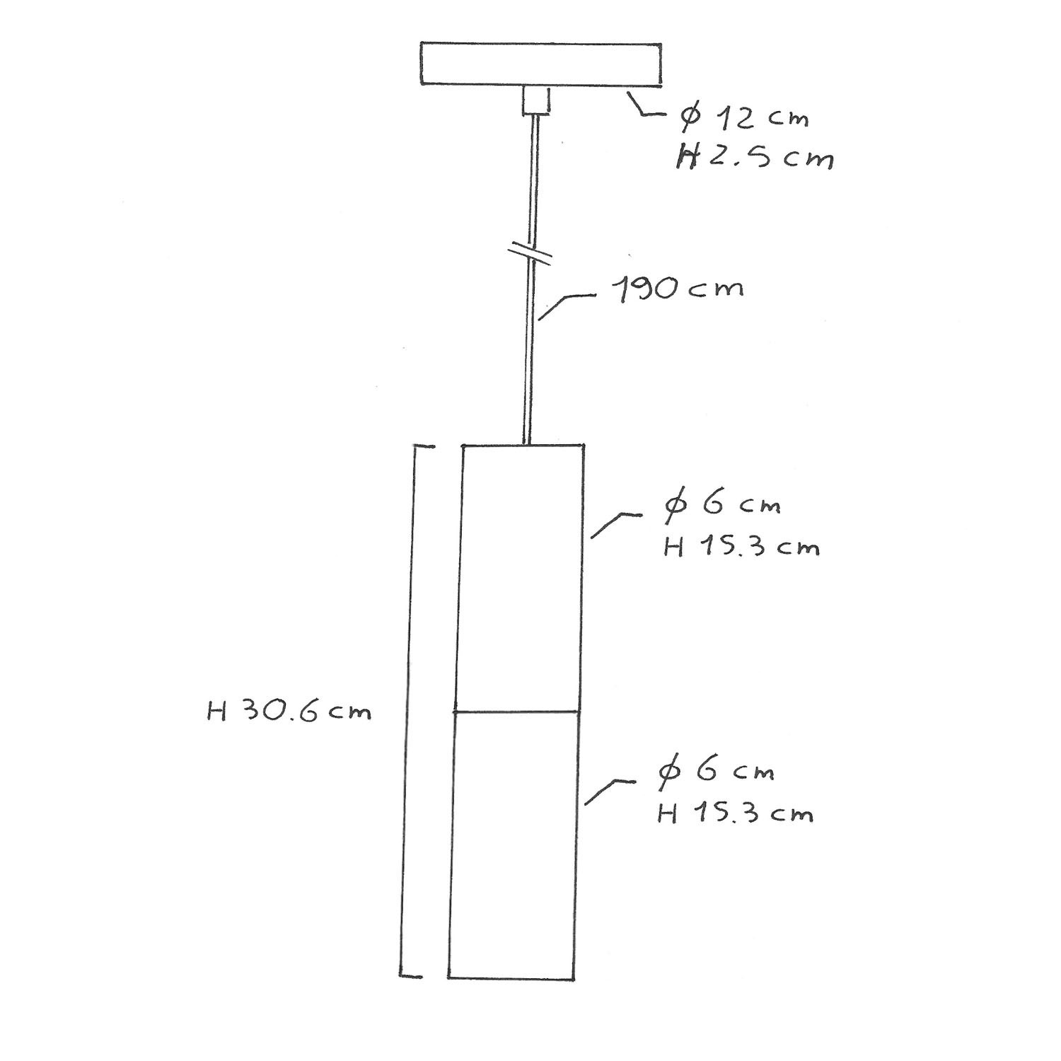 Suspension avec câble textile et double abat-jour Tub-E14