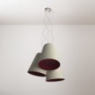 Lampadario Trittico con paralumi a cono bicolore - Made in Italy