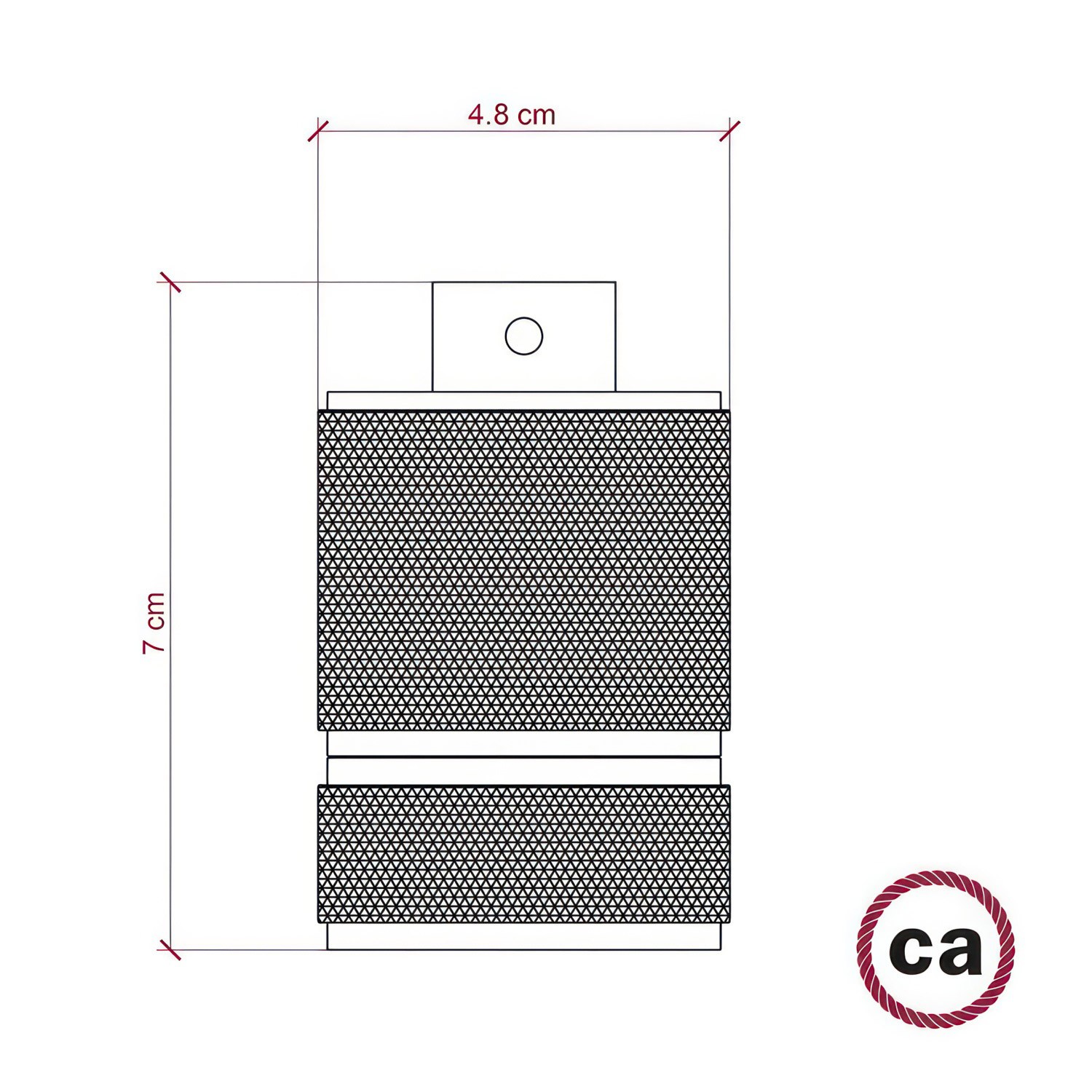 Kit portalampada E27 in alluminio zigrinato a doppia ghiera per paralume