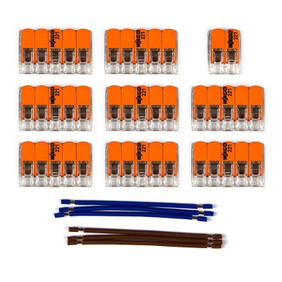 Kit de connexion WAGO compatible avec câble 2x pour Rosace à 13 trous