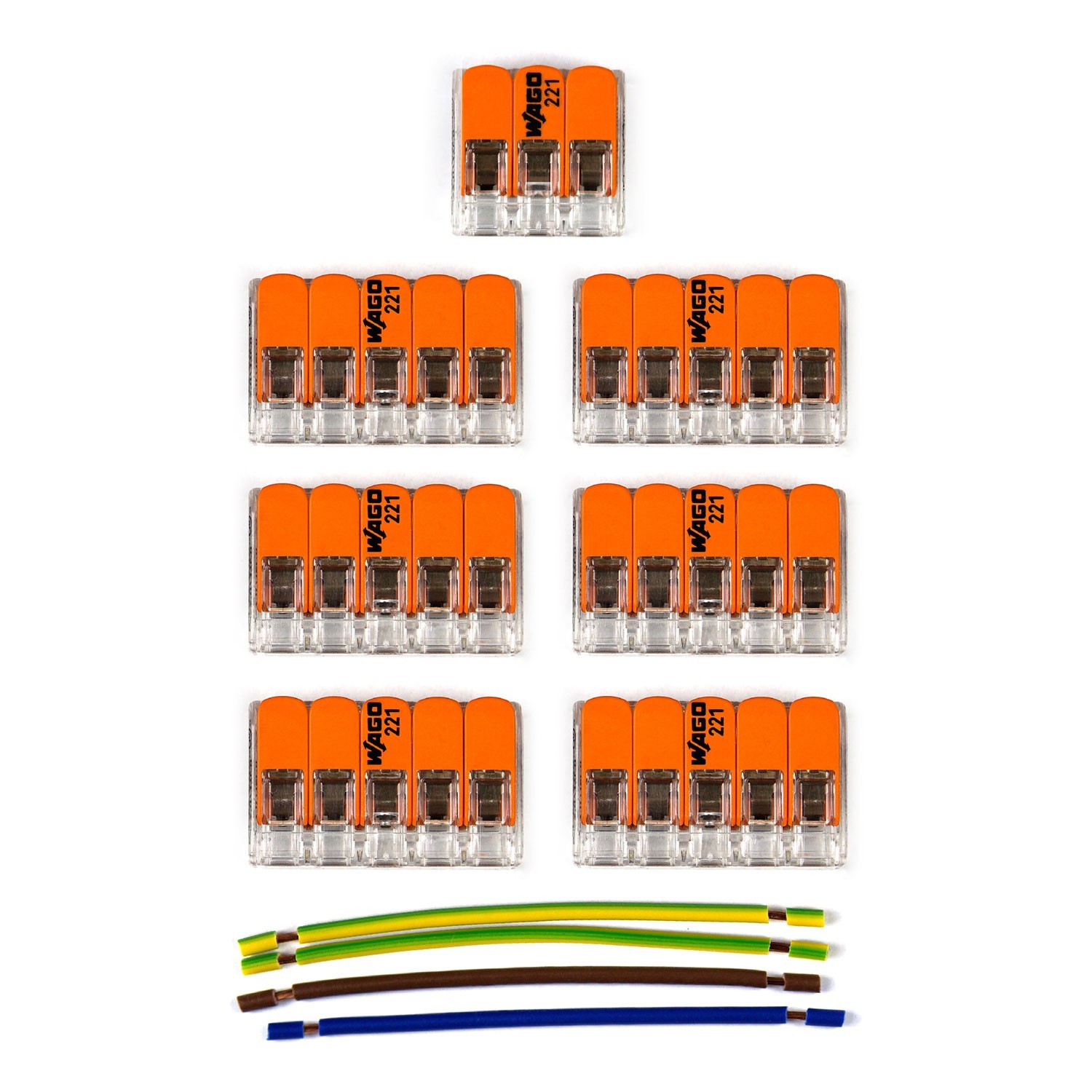 Kit de connexion WAGO compatible avec câble 3x pour Rosace à 7 trous