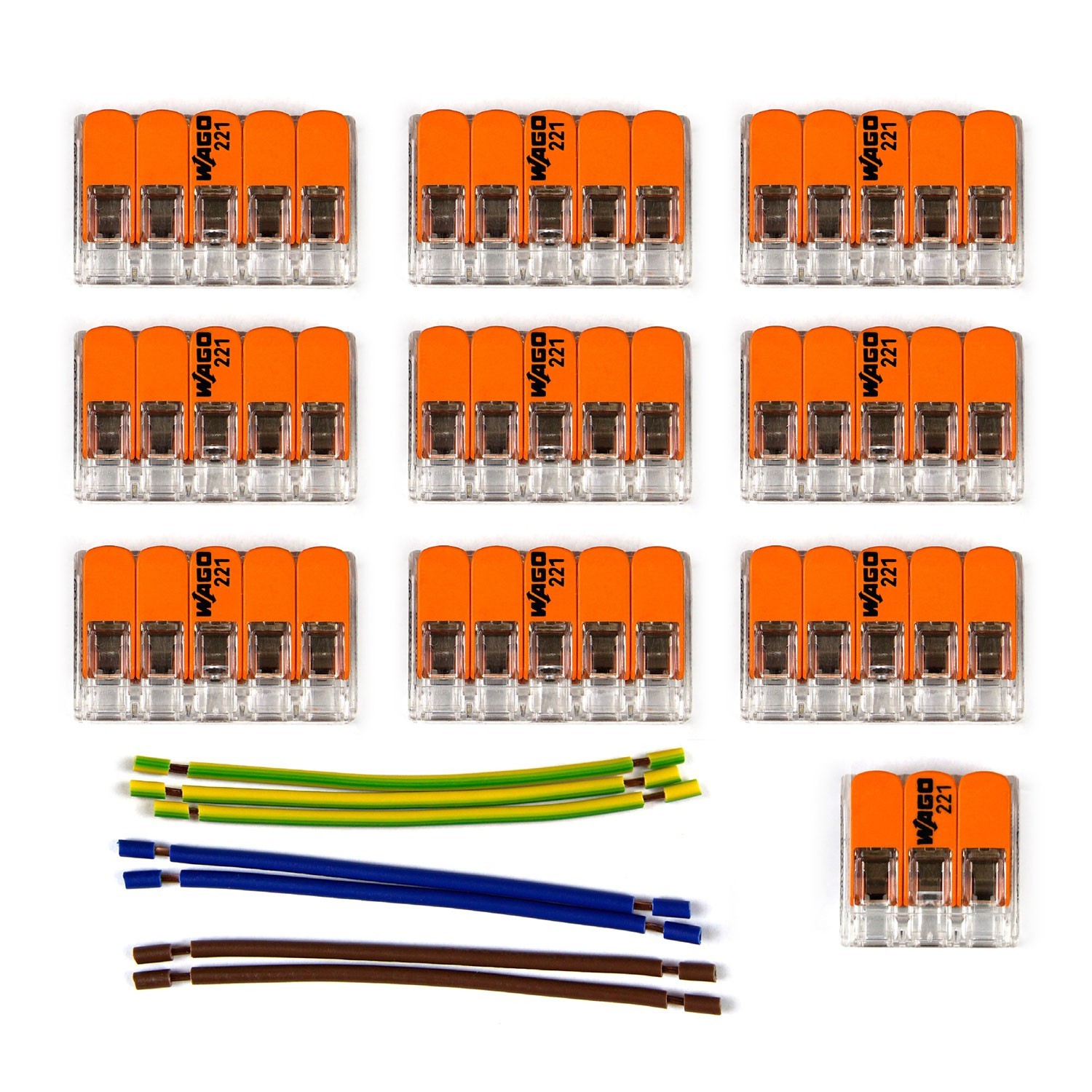 Kit de connexion WAGO compatible avec câble 3x pour Rosace à 10 trous