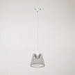 Sospensione per binari con lampadina Ghost a cono smoky